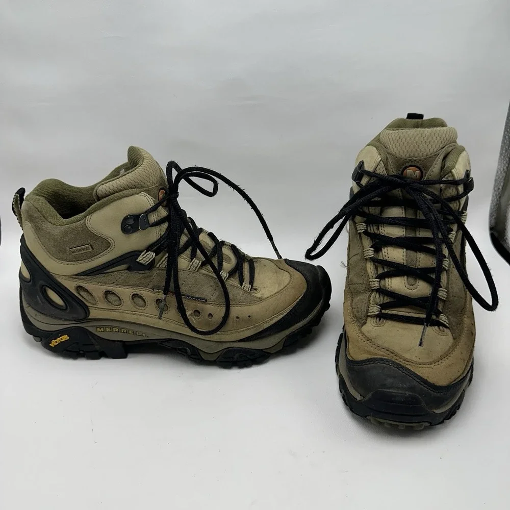 MERRELL Pulse II‎ Waterproof Leather Hiking Outdoors Work Mid Boots Mens Size 8
